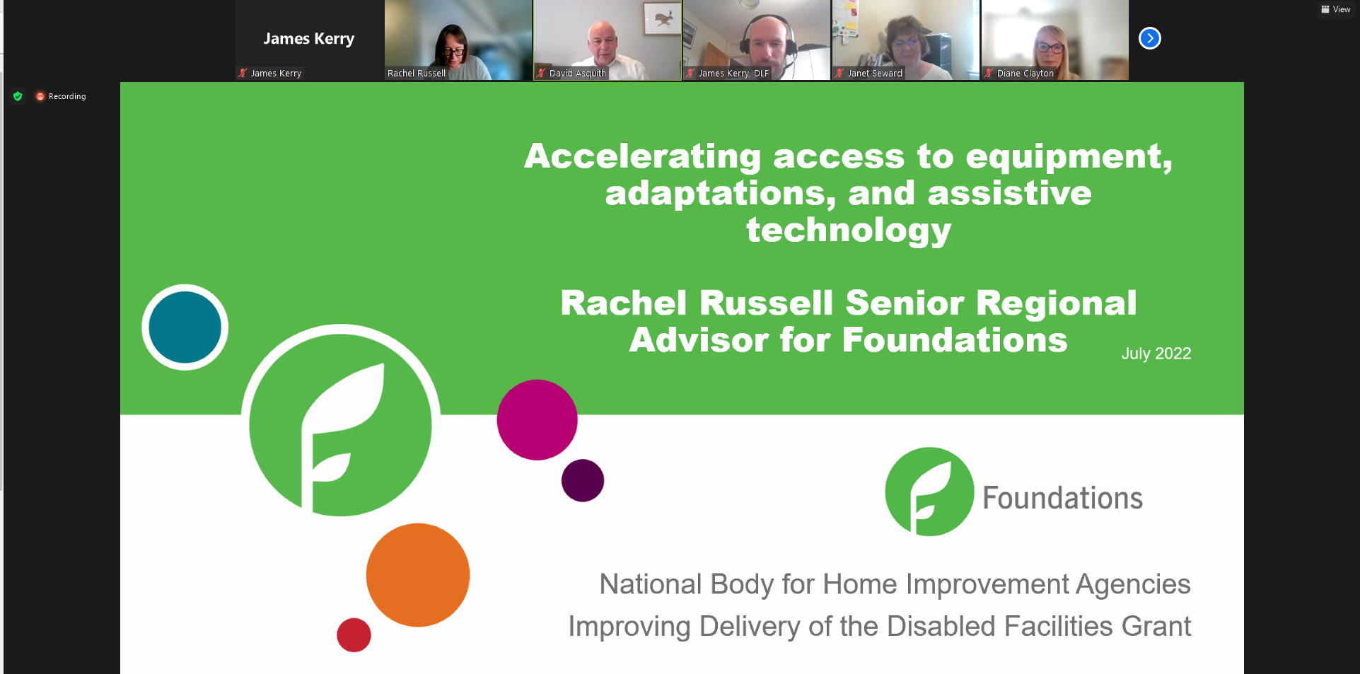 A slide titled “Accelerating access to equipment and assistive technology” 
