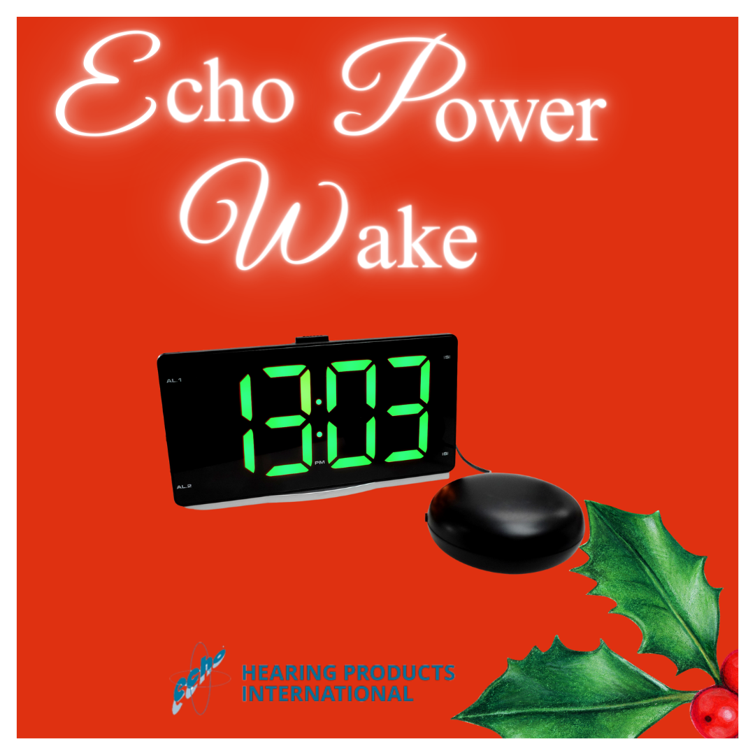 Door number 4 reveals the Echo Power Wake alarm clock, which is a digital alarm clock with a bed shaker vibrating plate.