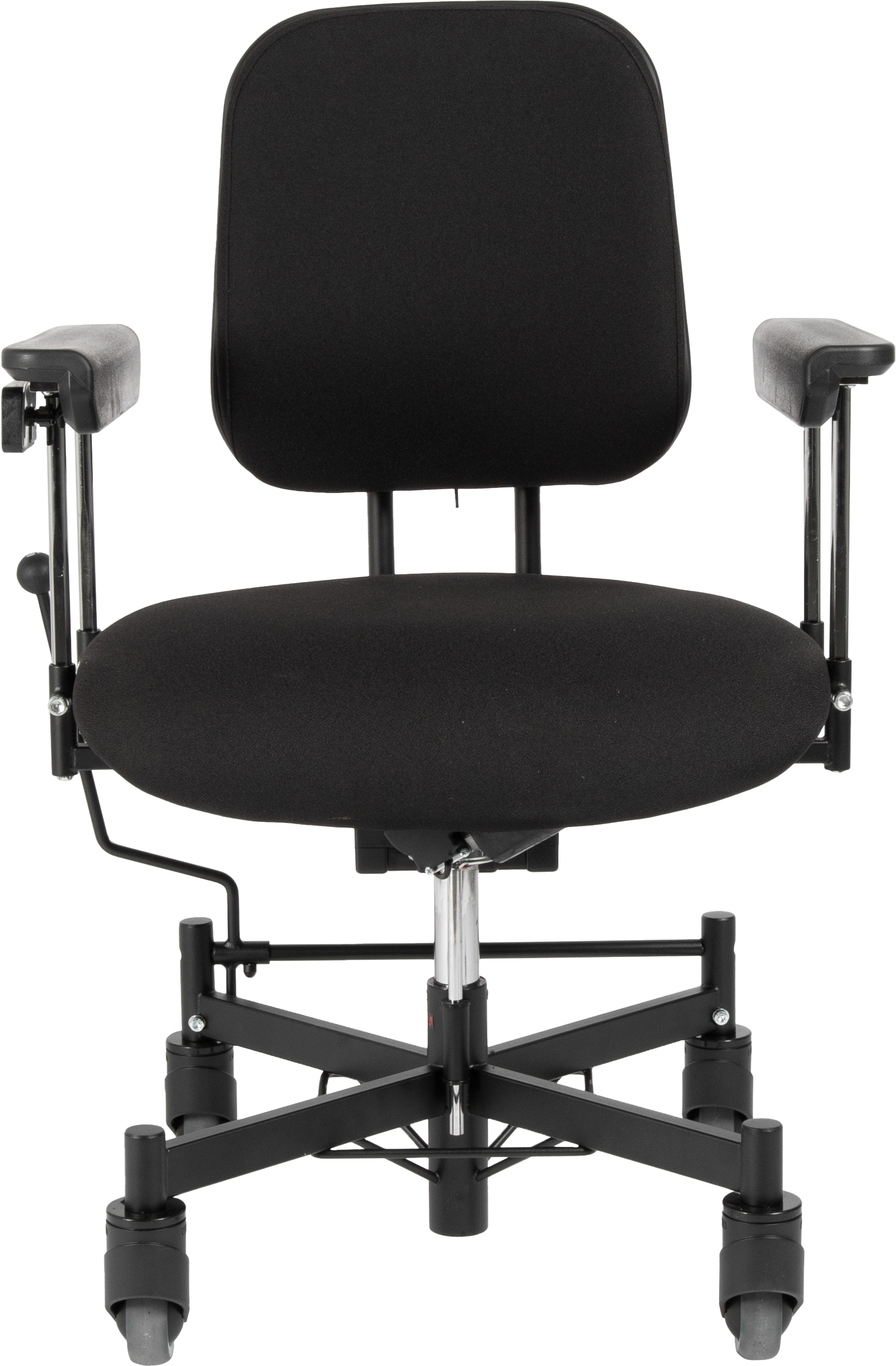 Vela 300 bariatric chair front view in black.