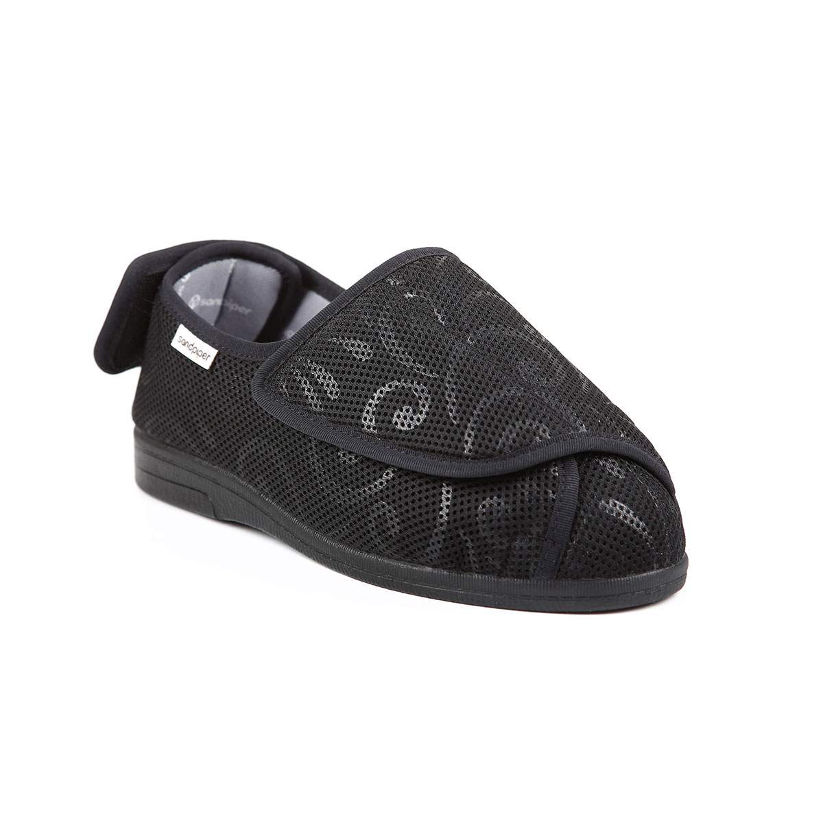 Black with swirl pattern wendy slipper