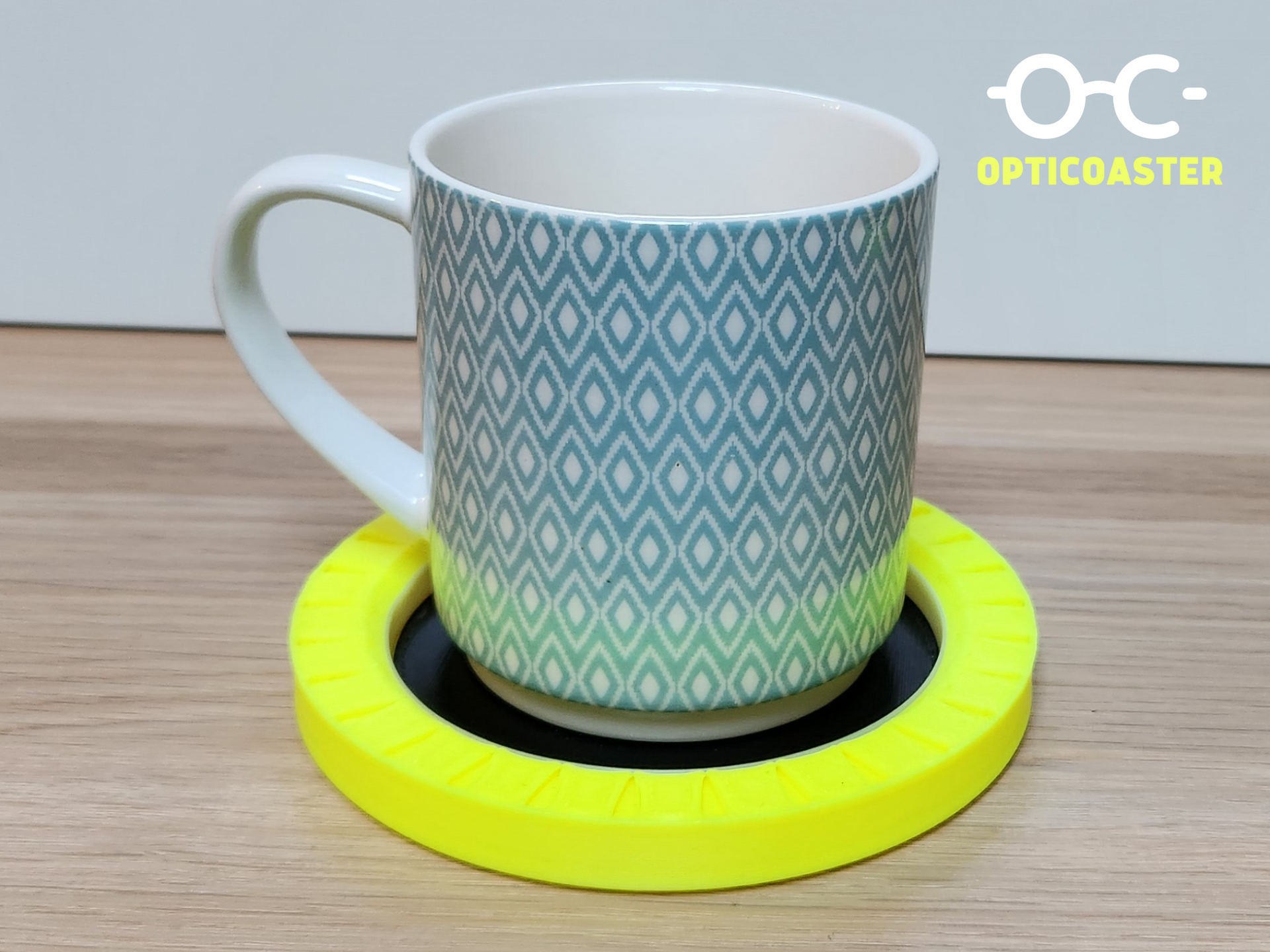 OPTICOASTER – High Visibility Coaster – High Contrast – Tactile Lip – Blindness and Vision Loss Visually Impaired Visual Impairment