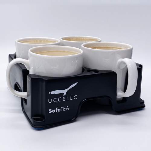 Muggi Cup Holder with 4 cups of tea in it