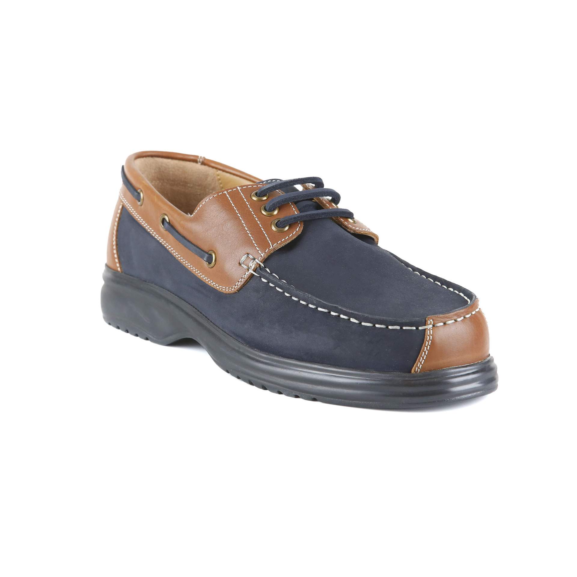 Percy Navy/Brown Extra Wide Deck Shoe