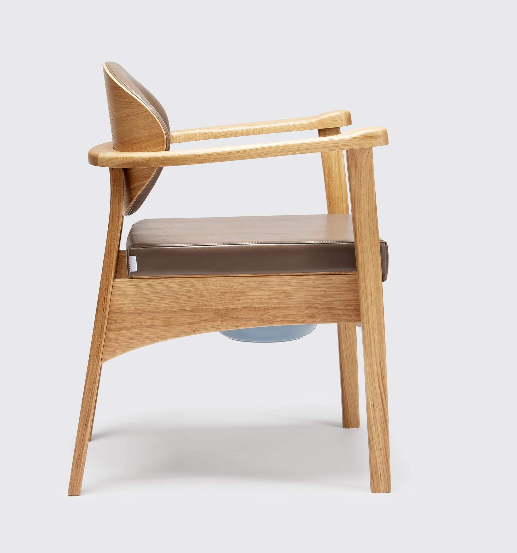 Wooden Commode Chair Side Angle 'Mole'