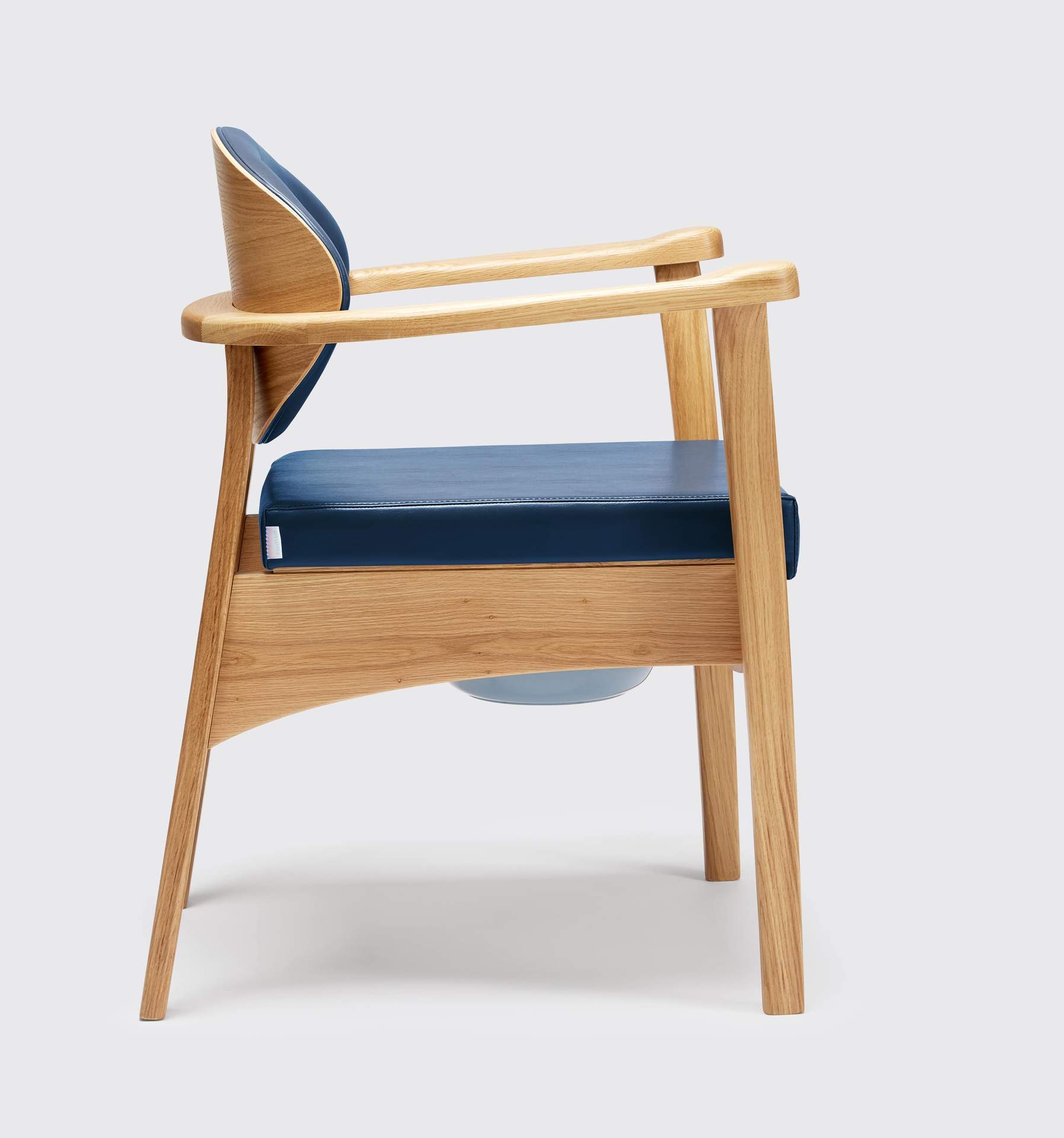 Wooden Commode Chair Side Angle 'Navy'
