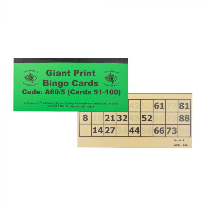 Giant Bingo Cards 101-150
 2