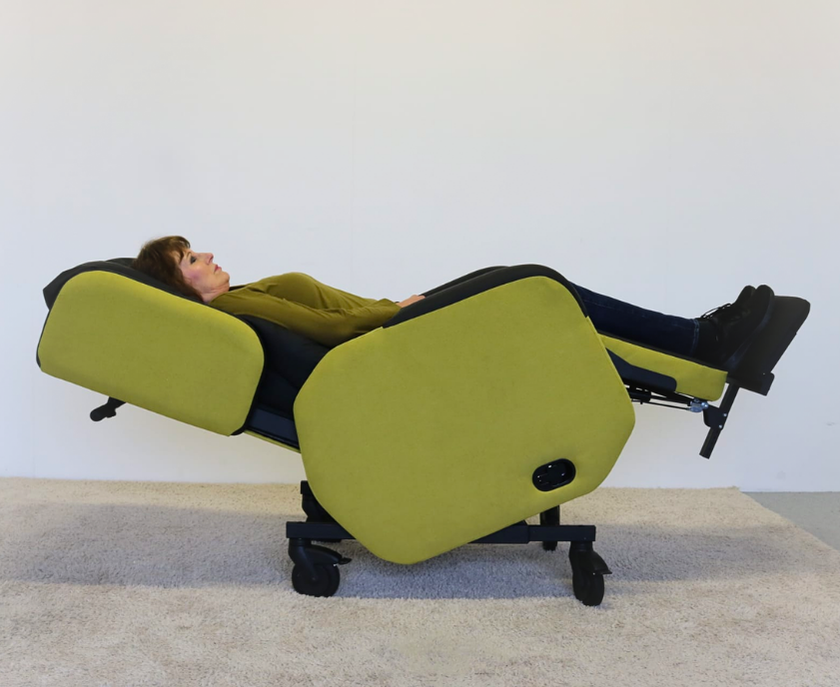 astro siesta care chair in fully tilted position