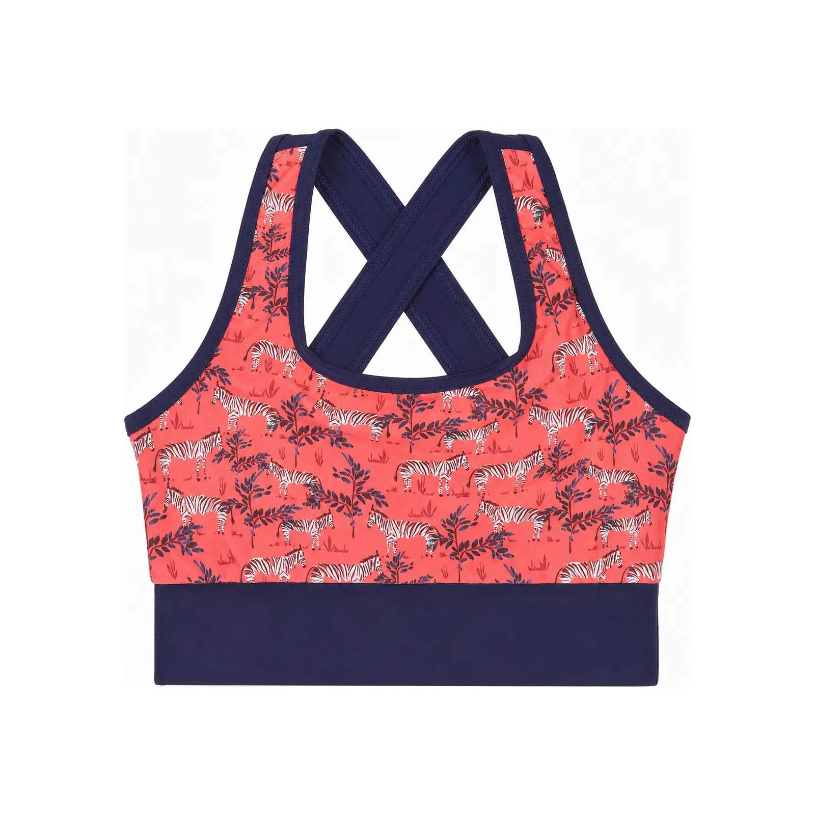 Kes-Vir girls’ Zebra crop swim top