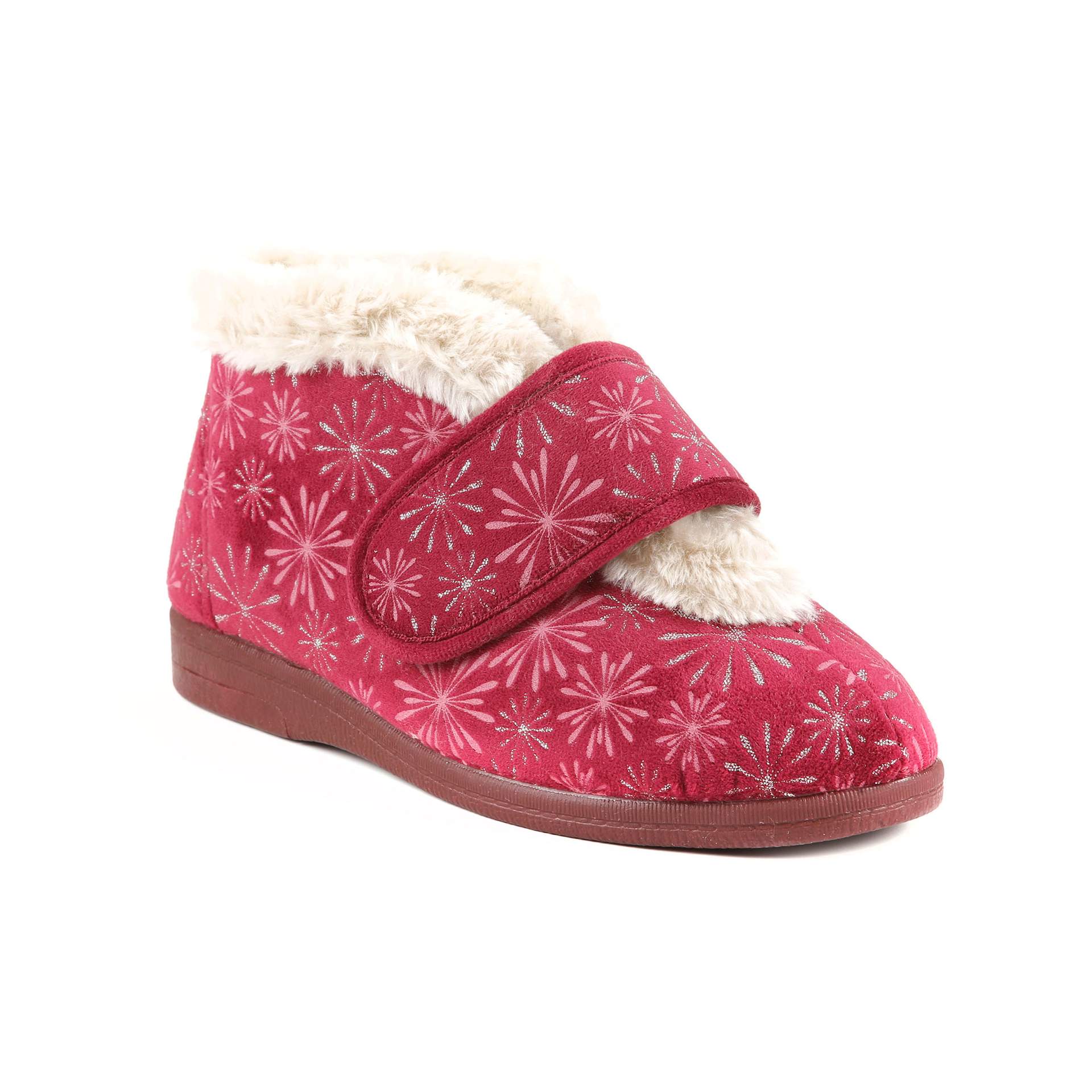 Val Wine Starburst Extra Wide Bootie Slipper
