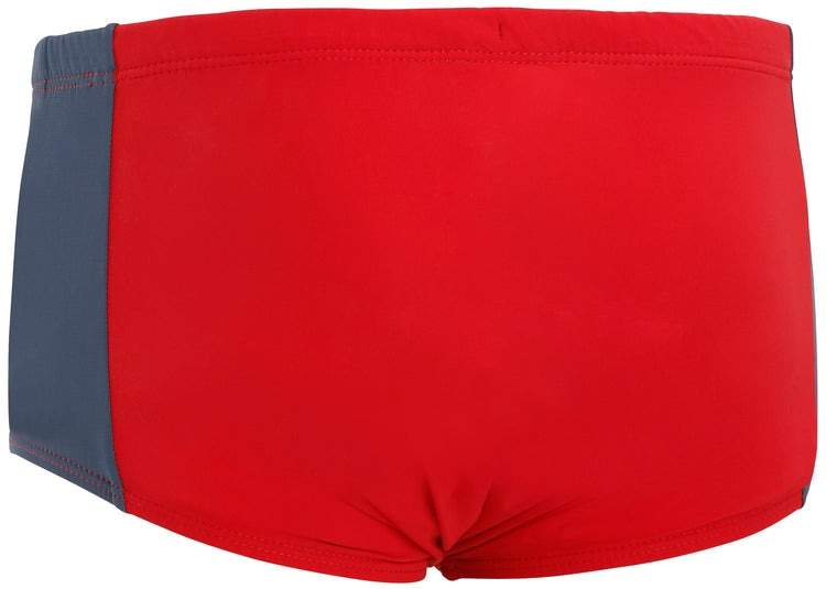 Kes-Vir™ Boys’ Incontinence Swim Trunks with Built-In Waterproof Brief – Red/Slate 3