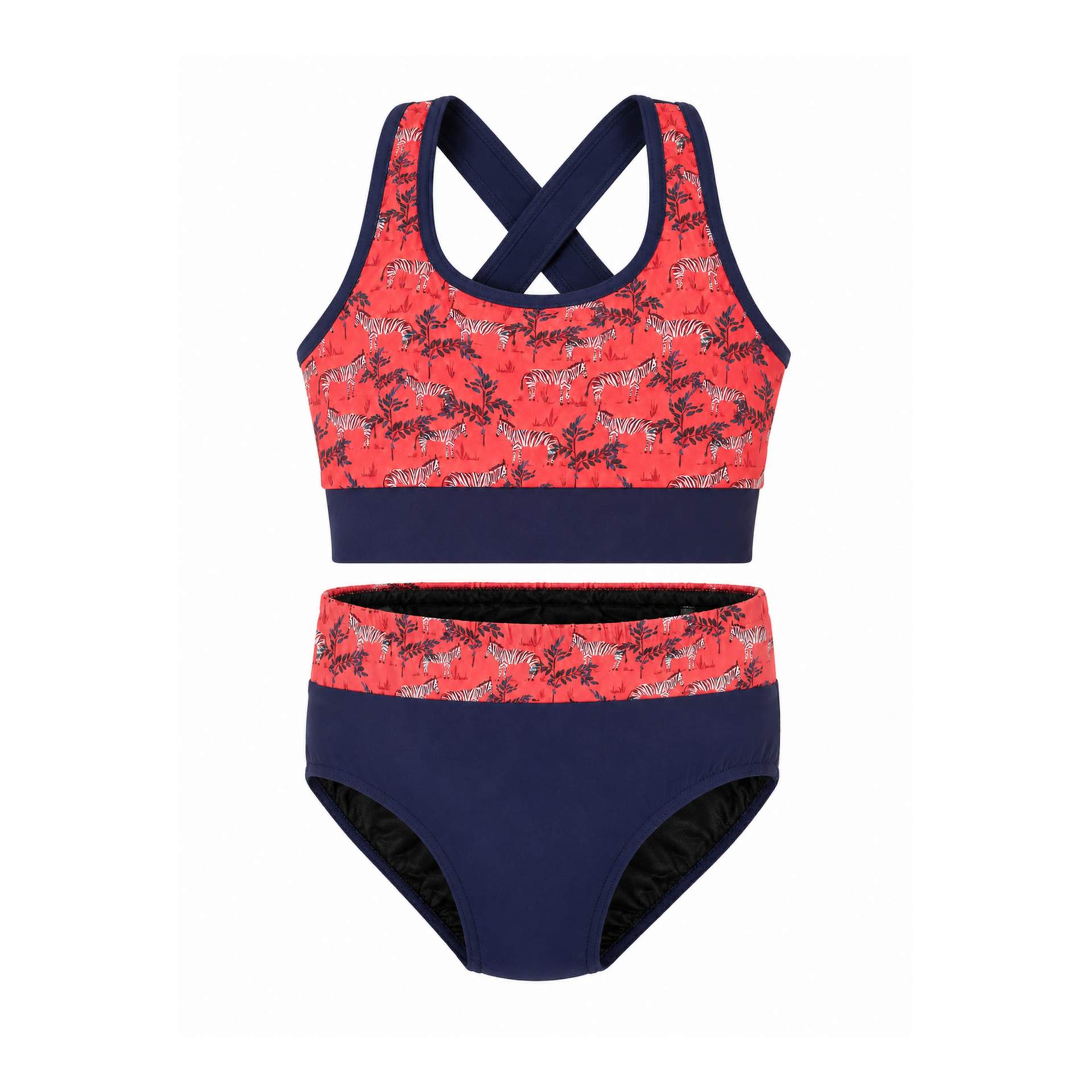 Kes-Vir Girl's Zebra Incontinence Bikini with Briefs 1