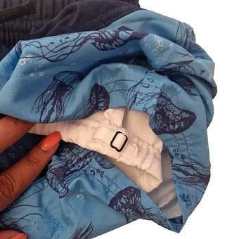 Kes-Vir™ Boys’ Incontinence Swim Shorts with Built-In Waterproof Brief – Jellyfish Navy 1