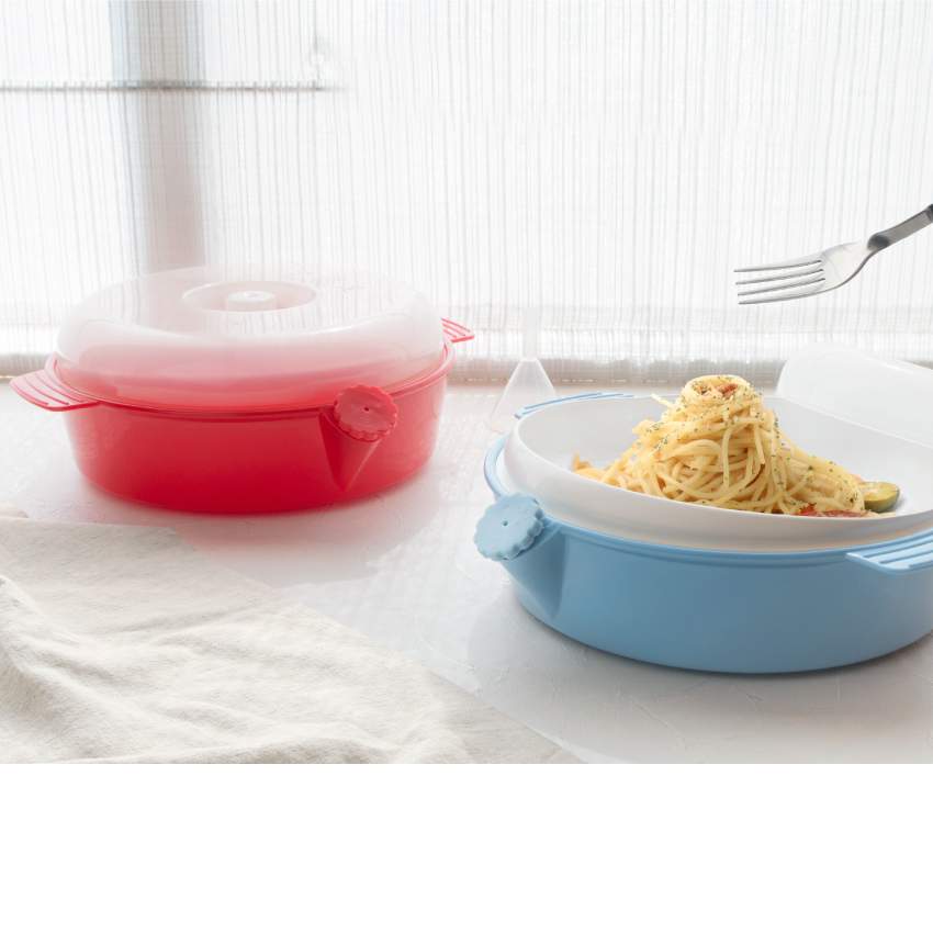 Keep Warm Dish with Lid ( Red or Blue ) 3