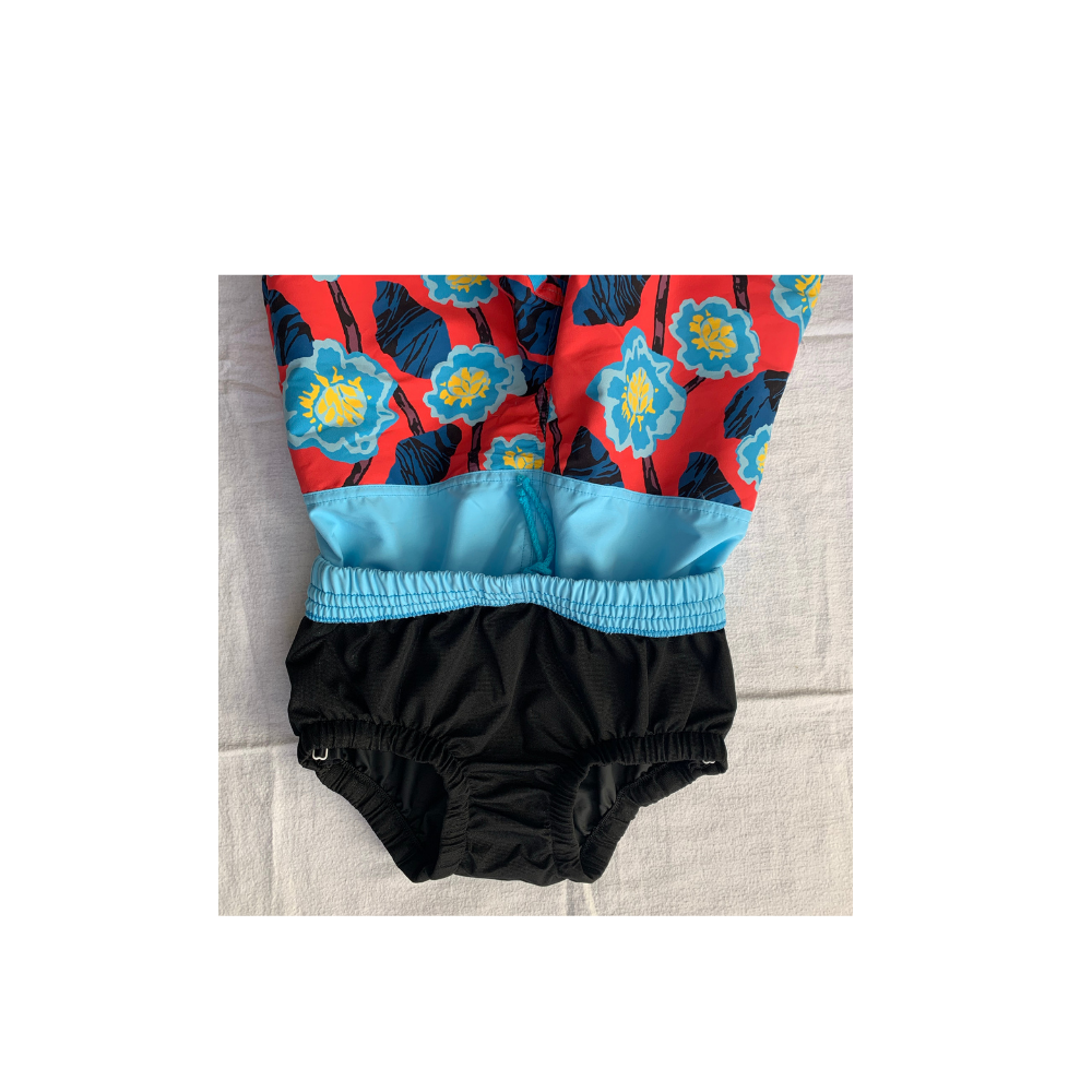 Kes-Vir Boy's Board Swim Shorts - Floral Blue 1