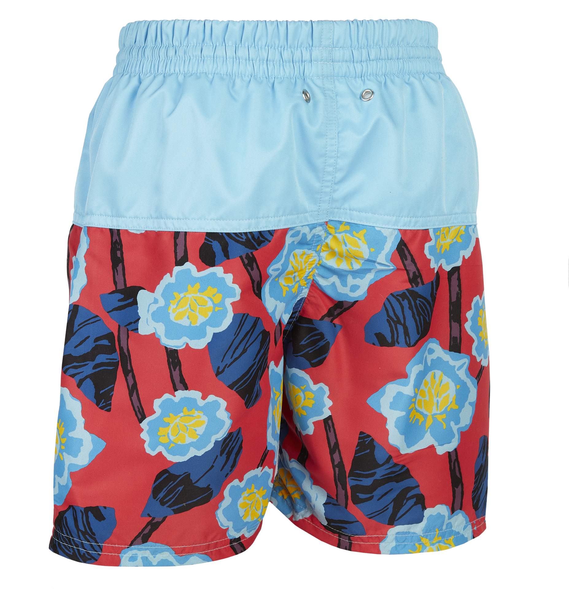 Kes-Vir Boy's Board Swim Shorts - Floral Blue 4