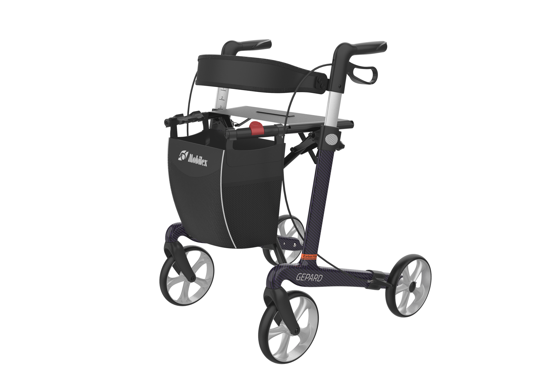 Gepard Carbon Fibre Rollator Purple 62CM