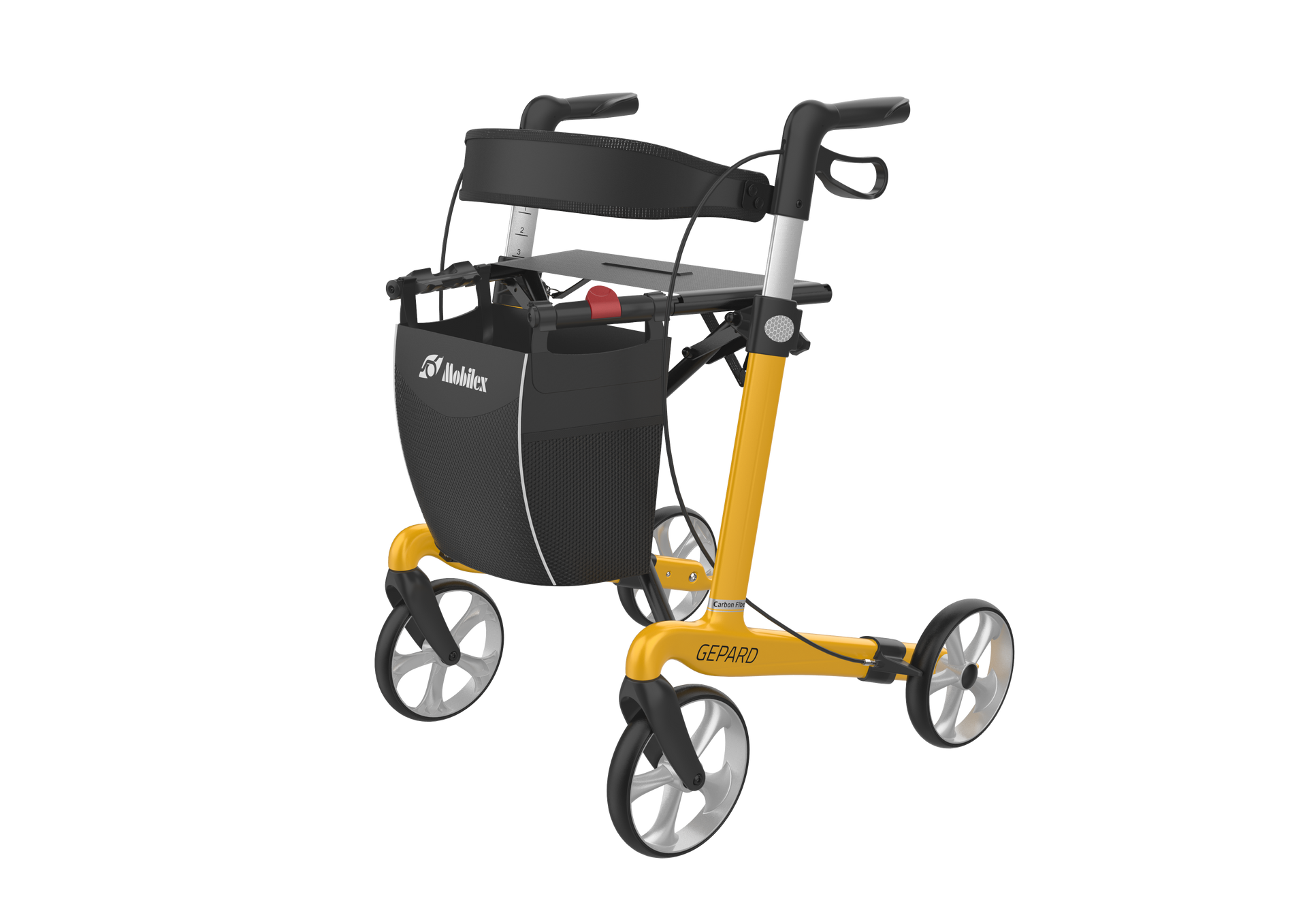 Gepard Carbon Fibre Rollator Yellow 62CM