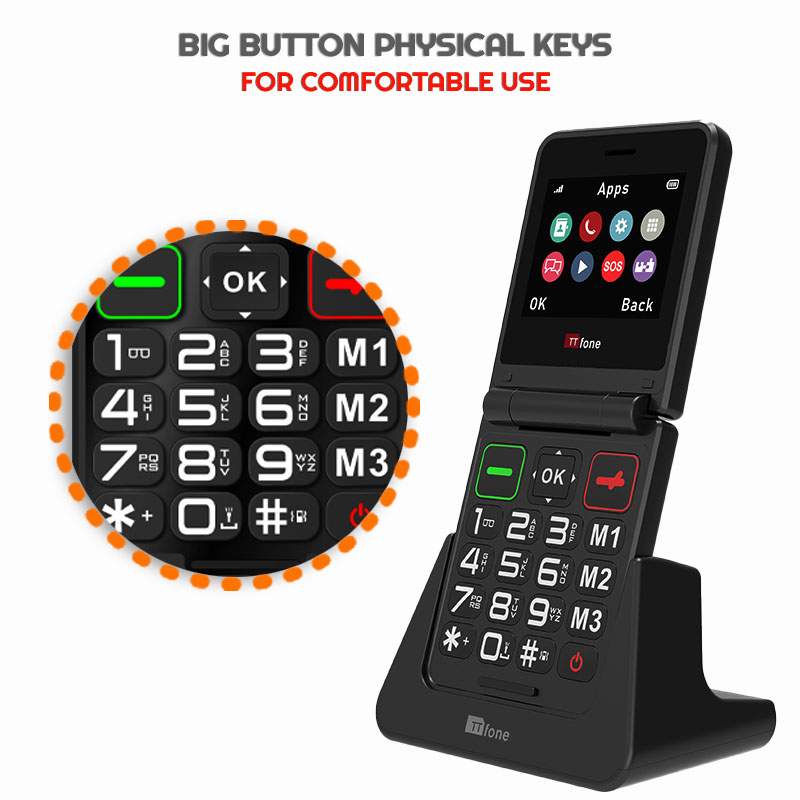 TTfone TT660 Flip Big Button Mobile with USB C Cable 3