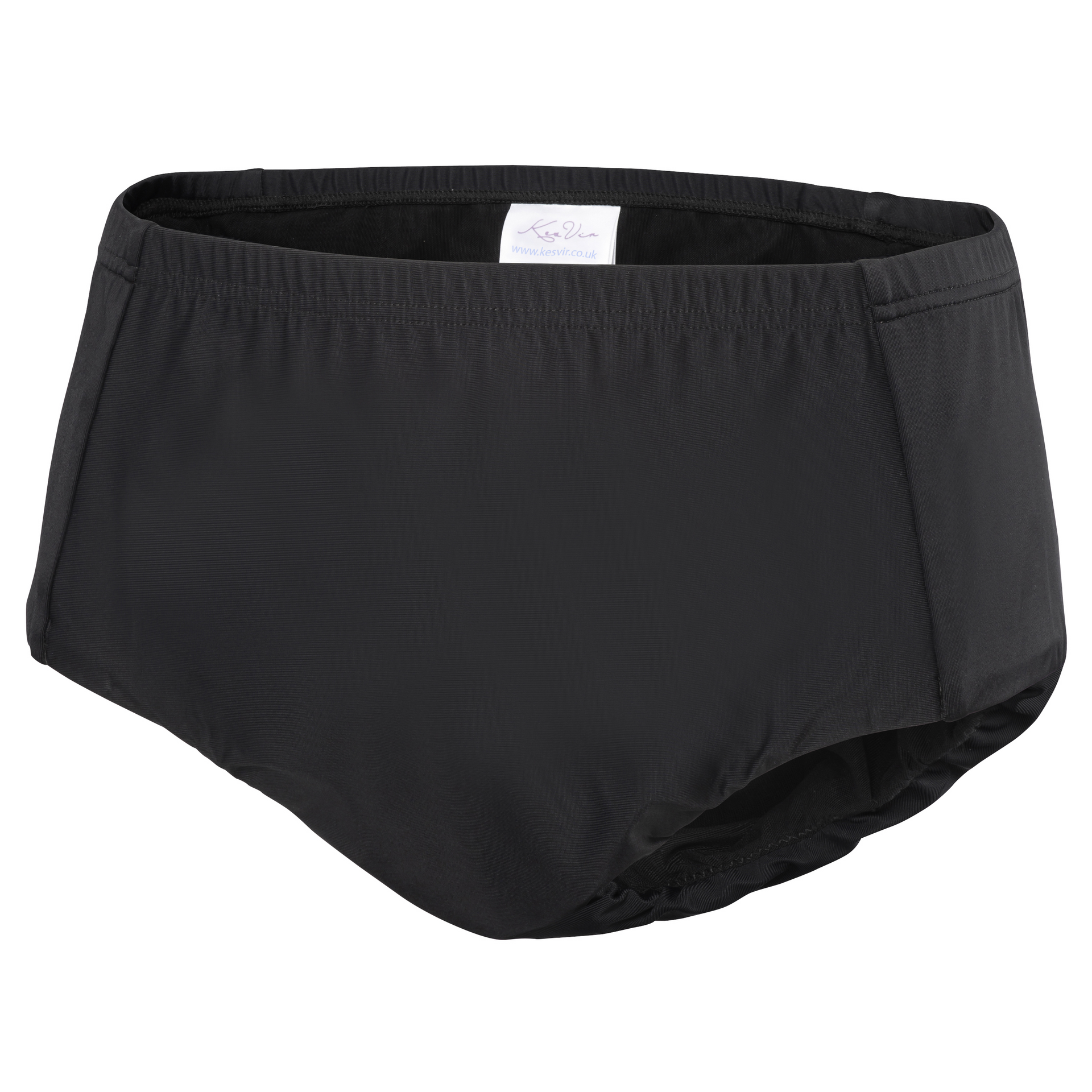 front image of black period swimwear