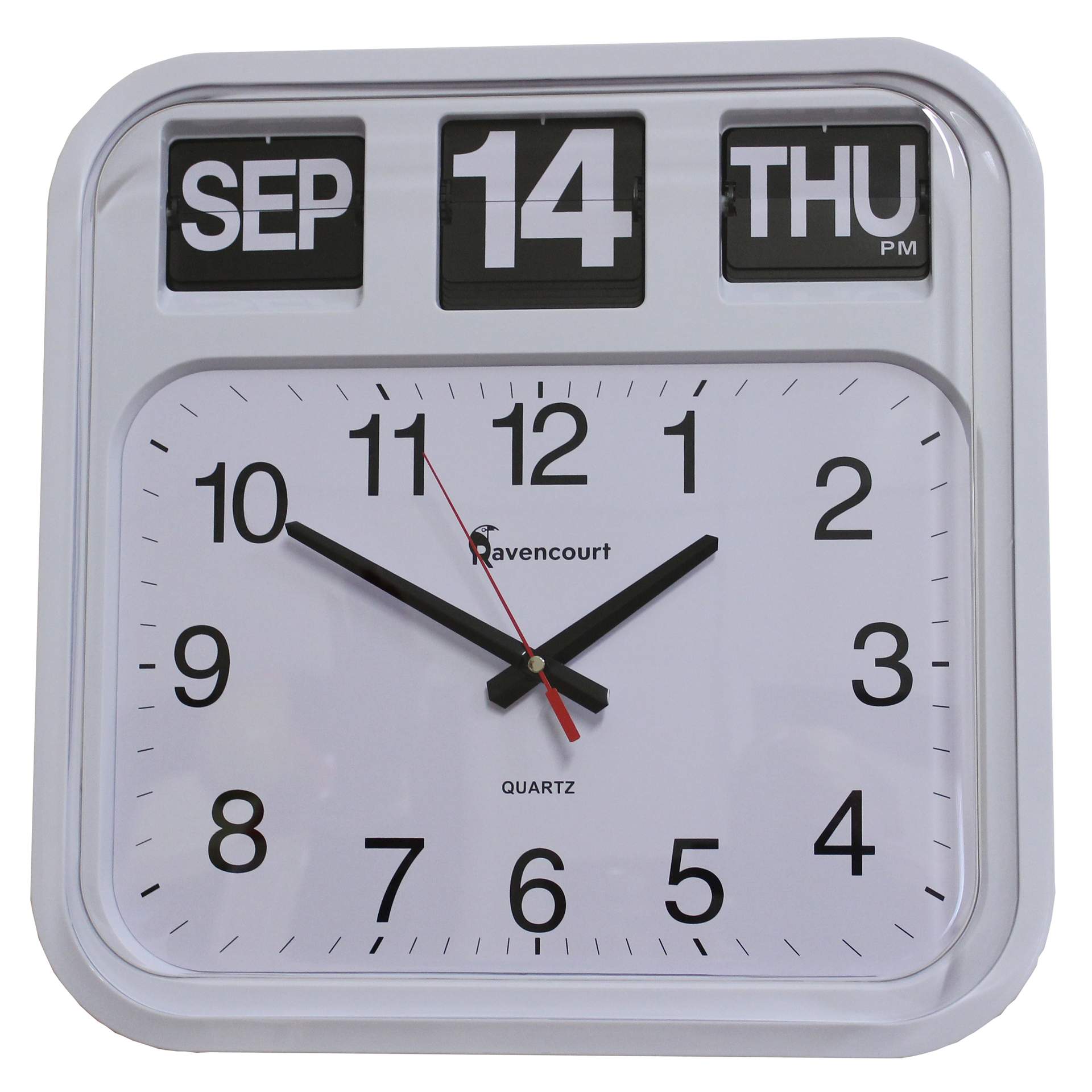Large White Calendar Flip Clock